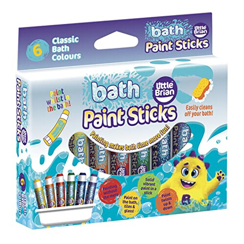 Little Brian Bath Paint Sticks, Assorted, 6 x 10g, LBPS10BA6