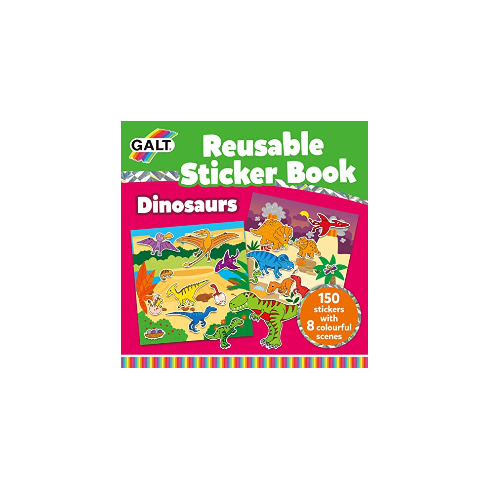 Galt Toys, Reusable Sticker Book - Dinosaurs, Sticker Books, Ages 3 Years Plus