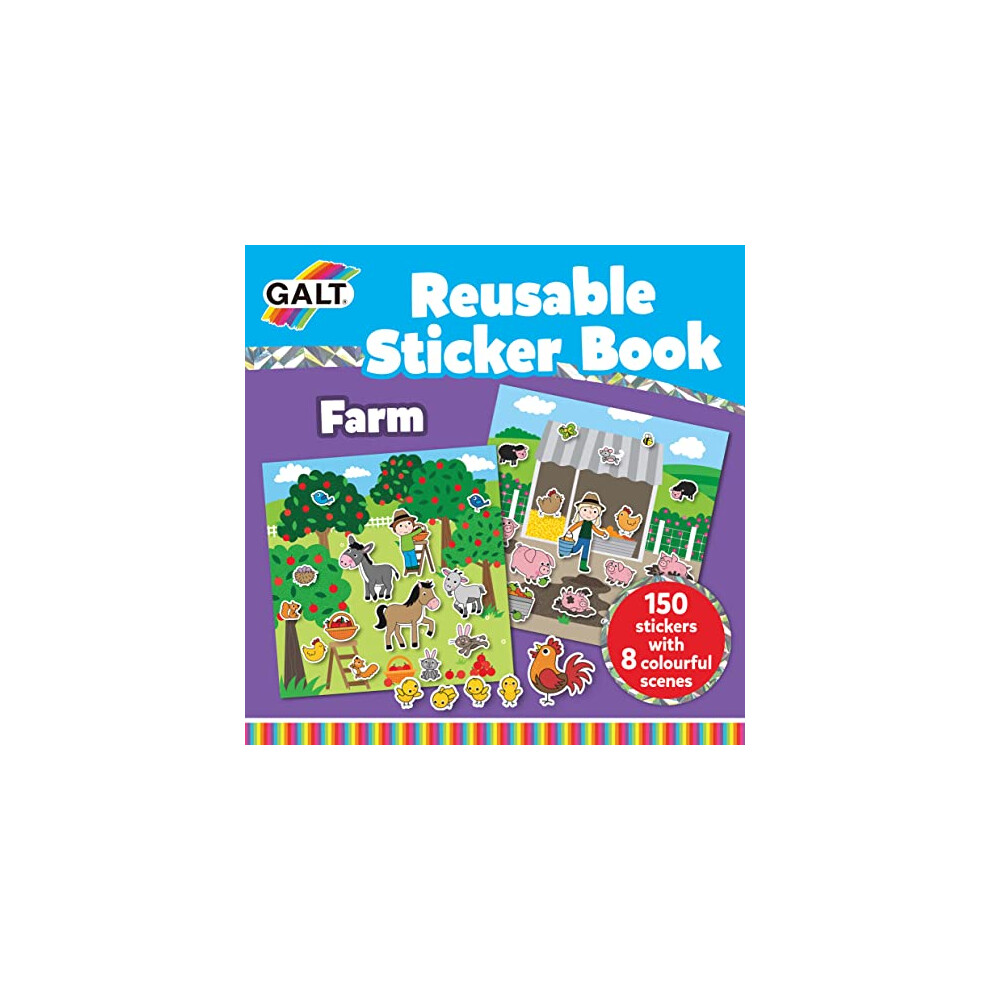 Galt Toys, Reusable Sticker Book - Farm, Sticker Books, Ages 3 Years Plus