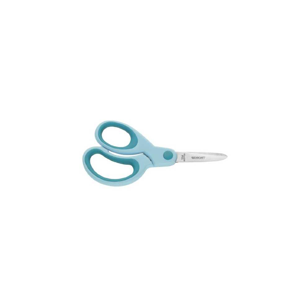 Westcott E-21585 00 Softgrip Kids Scissor Lefty, Pointed tip, 5"/13 cm, Turquiose