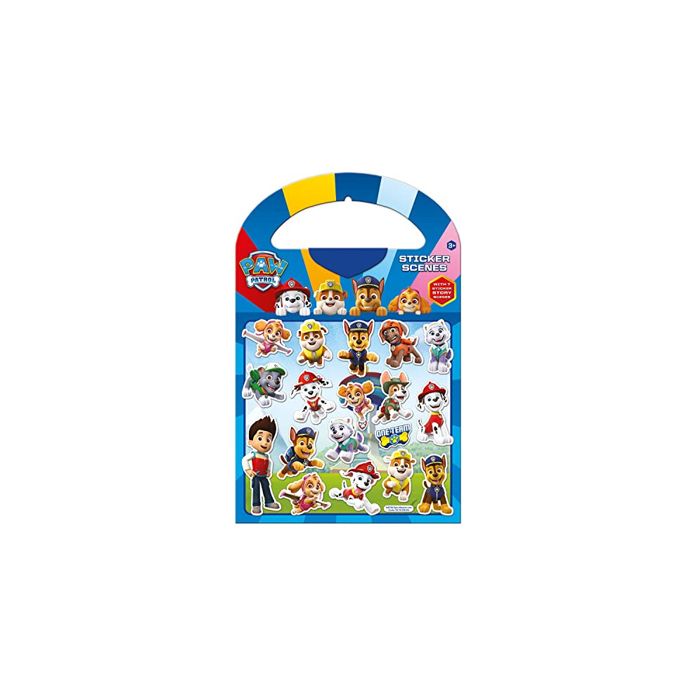 Paper Projects 01.70.29.011 Paw Patrol Activity Set-Includes Six Scenes and Over 50 Reusable Stickers, Blue, 23.5cm x 15cm