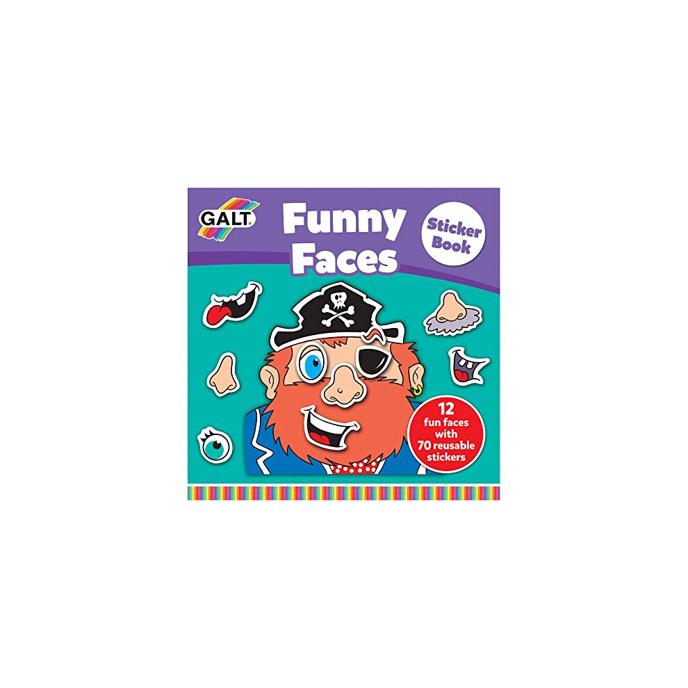 Galt Toys, Funny Faces Sticker Book,Kids Sticker Book, Ages 3 Years Plus