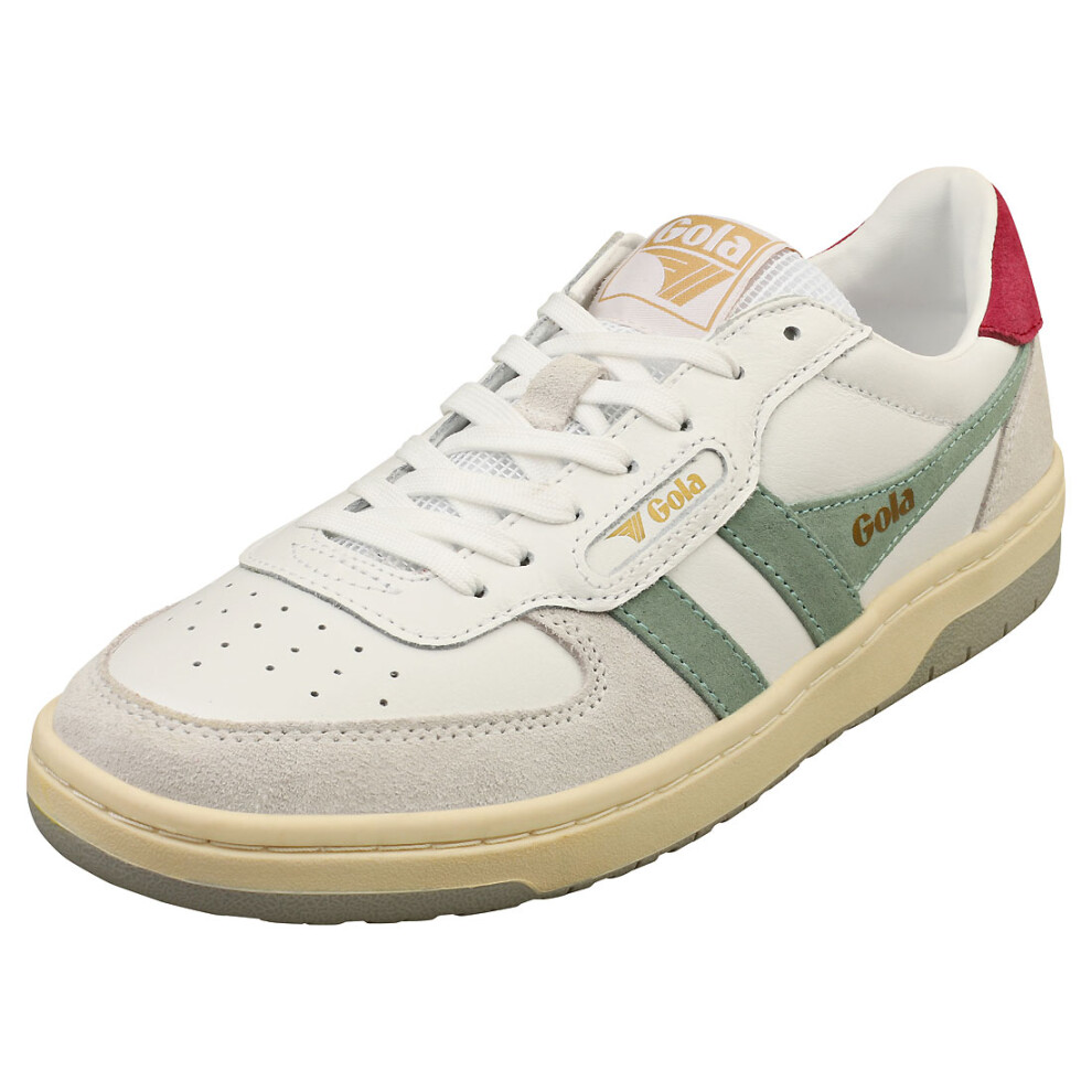 (5) Gola Hawk Womens Fashion Trainers in White Green