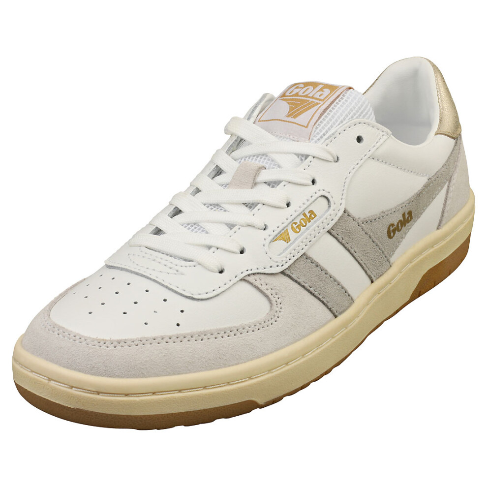 (8) Gola Hawk Womens Fashion Trainers in White Grey