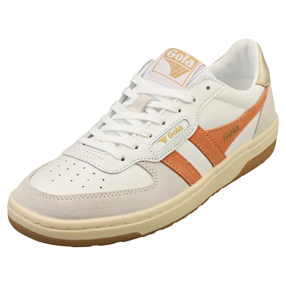 (8) Gola Hawk Womens Fashion Trainers in White Orange