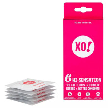 Here We Flo, XO! Oikeudenmukainen Kaasusormus + Pisteellinen Condoms, Tuoksuttomia, 6 Condoms
