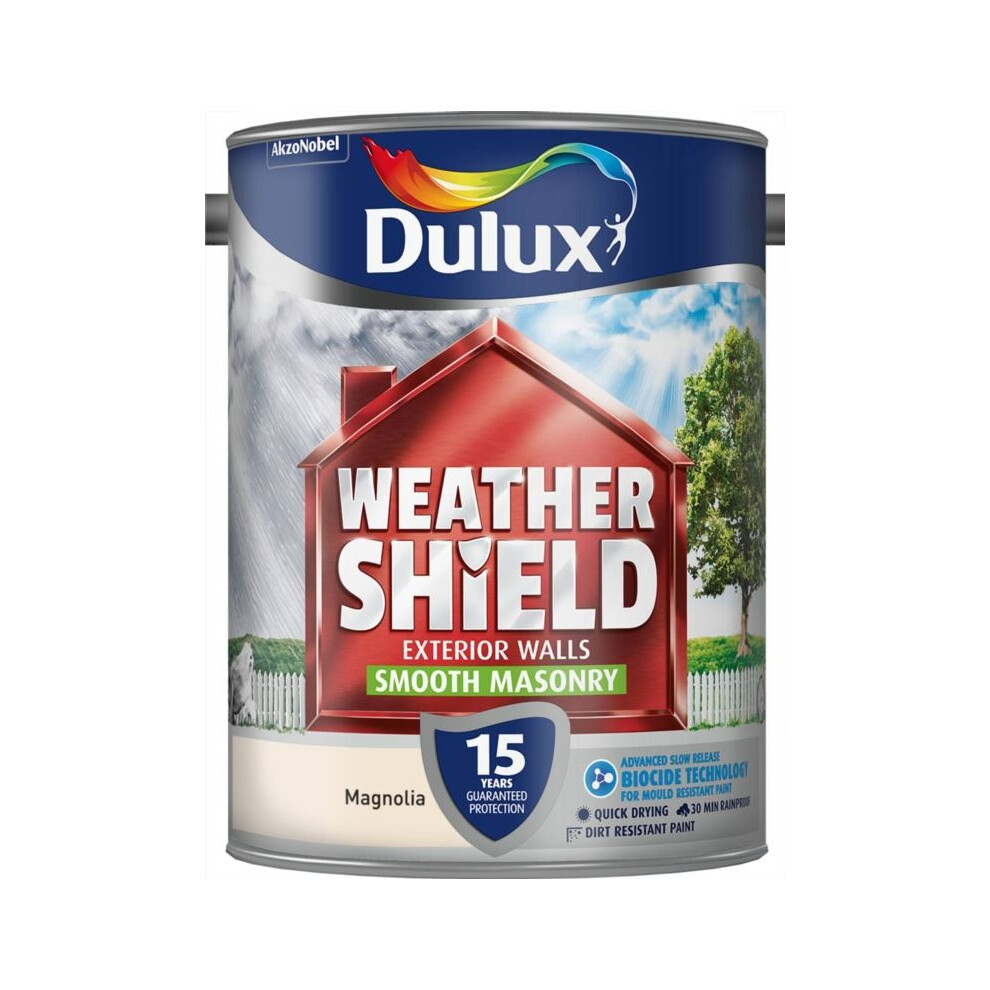 Dulux - Weathershield Smooth Masonry Paint 5L - Magnolia