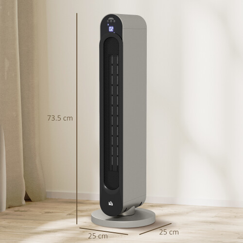 Homcom HOMCOM 2200W Ceramic Heater for Home with Remote Control, 12H Timer, Silver 1