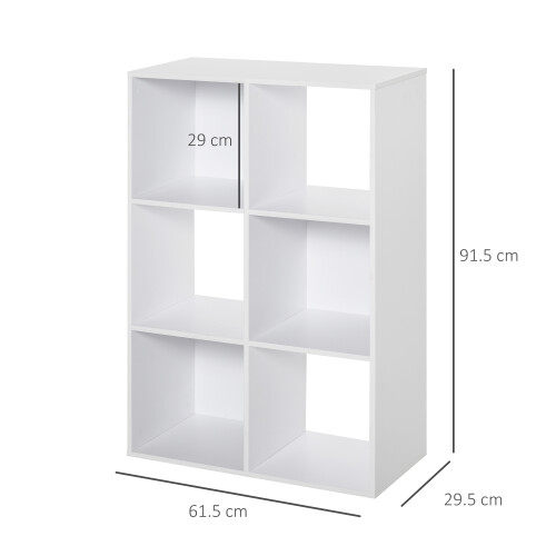 Homcom HOMCOM 6-Cube Bookshelf, Display Shelving Unit for Home Office, White 1