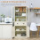Homcom HOMCOM Kitchen Cupboard, 5-tier Storage Cabinet with Adjustable Shelves, Cream 3