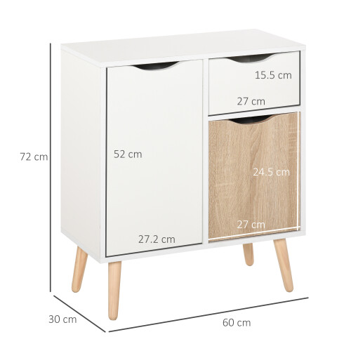 Homcom HOMCOM Floor Cabinet Storage Cupboard Sideboard with Drawer for Bedroom 1