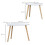 Homcom HOMCOM Side Table Set of 2, Modern End Coffee Bedside Tables White Natural 2