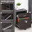 Vinsetto Vinsetto 2-Drawer Locking Office Filing Cabinet 5 Wheels Rolling Storage Brown 5