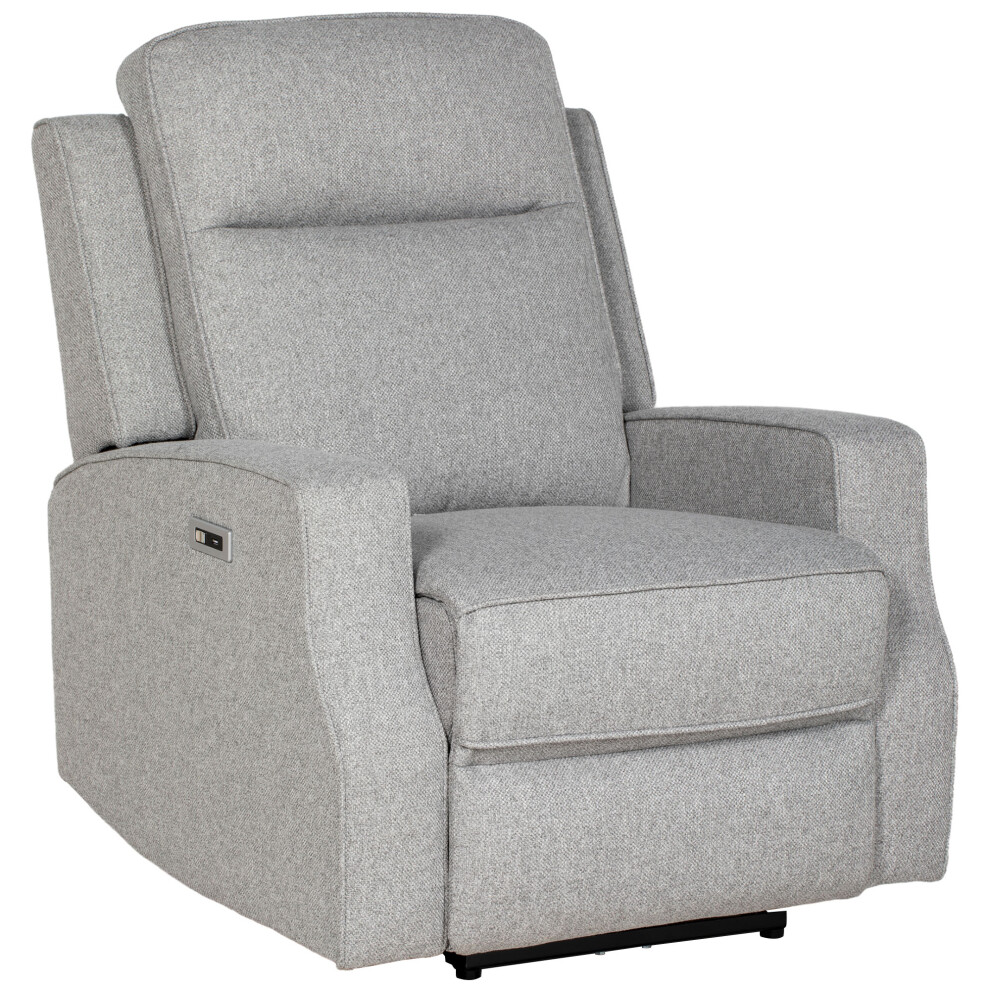 Power Recliner Armchair With Adjustable Leg Rest USB Port Grey