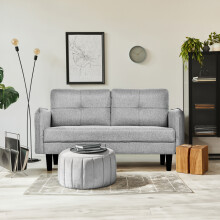 2 Seater Sofa, Modern Linen Sofa Couch with Thicken Cushions