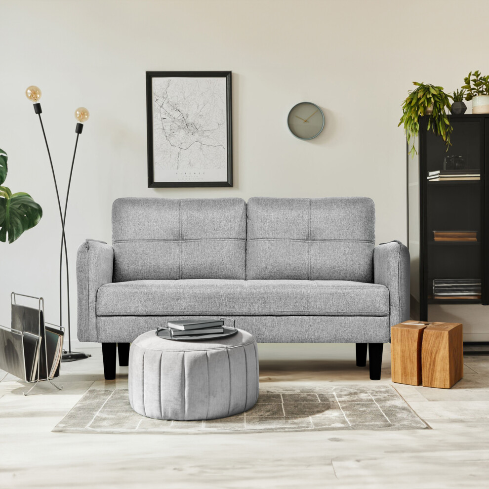 2 Seater Sofa, Modern Linen Sofa Couch with Thicken Cushions