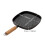 Living And Home Square Cast Iron Grill Pan with Wood Handle 6