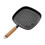 Living And Home Square Cast Iron Grill Pan with Wood Handle 4