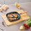 Living And Home Square Cast Iron Grill Pan with Wood Handle 2