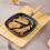 Living And Home Square Cast Iron Grill Pan with Wood Handle 1
