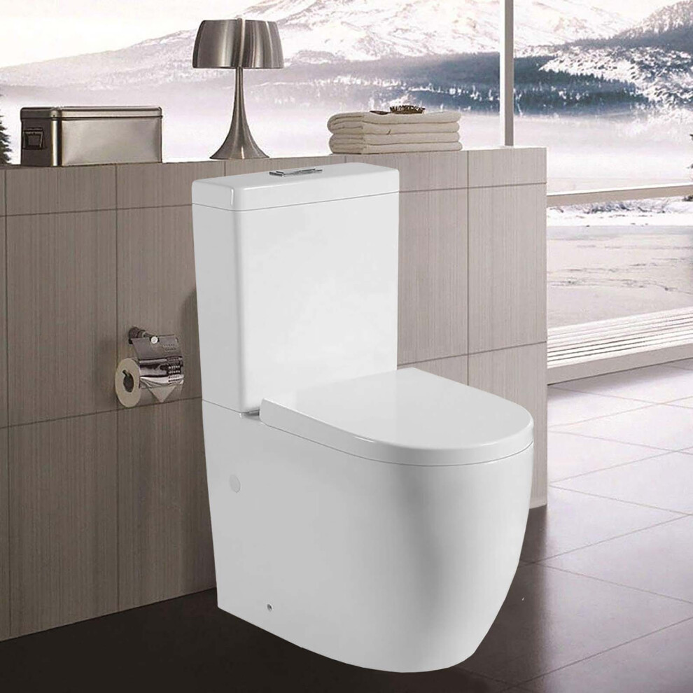 Close Coupled Toilet Soft Close Wc Seat Dual Cistern Tornado Flushing 9313399058264
