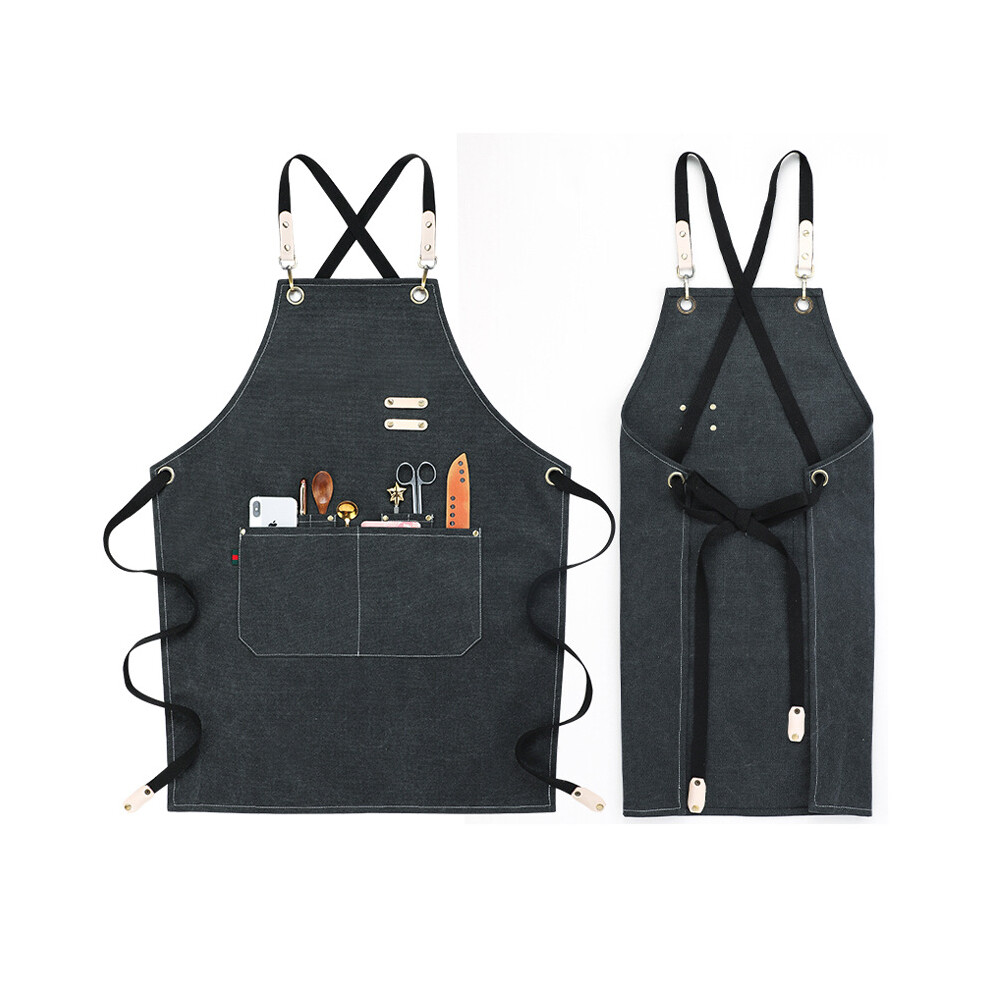 Gardening canvas apron black overalls