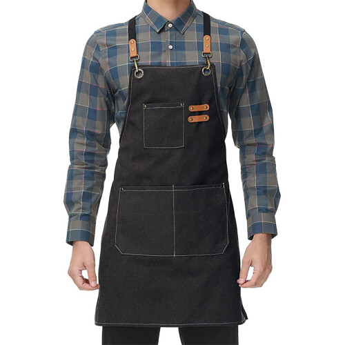 Gardening canvas apron black overalls 1