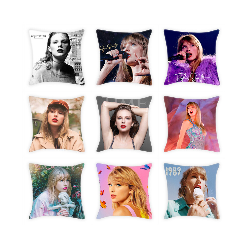 (Style 2) Taylor Swift Square Pillow 45x45 Mouldy Double Sided Colour Printed Pillow Cover