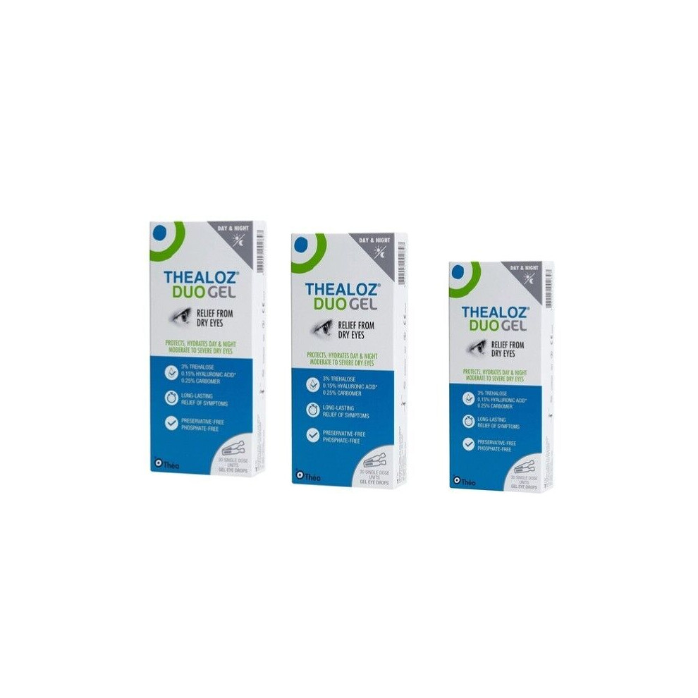90x Thealoz Duo Gel Dry Eye Lubricant Single Dose 0.4g ( 3x 30 Pack)