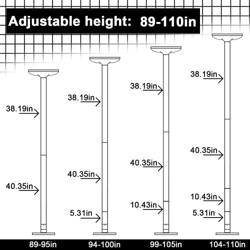 Adjustable Height Reinforced Rotating Dance Fitness Pole 1