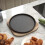 Living And Home Black Cast Iron Pan with Wooden Tray 2