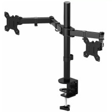 Double Twin Arm Desk Mount TV LCD Monitor Screen Bracket Dual 13"-27"