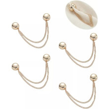 (4 gold) 4pcs Multi-Function Magnetic Clothing Clips Detachable Nail free Seam free Leg Fixing Closure Buckle Length Shortening Tool