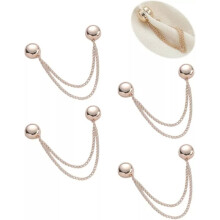 (4 rose gold) 4pcs Multi-Function Magnetic Clothing Clips Detachable Nail free Seam free Leg Fixing Closure Buckle Length Shortening Tool