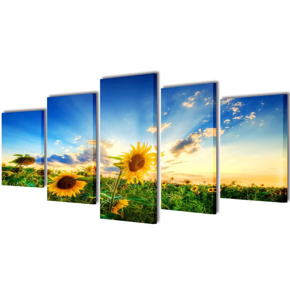 (Sunflower, 200 x 100 cm) vidaXL Canvas Wall Print Set Home Artwork 200x100cm/100X50cm Multi Models