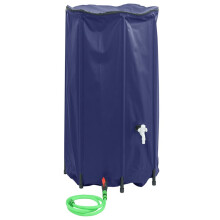 (blue) New Collapsible Rain Water Tank Storage with Garden Hose750/500/250LSelectable
