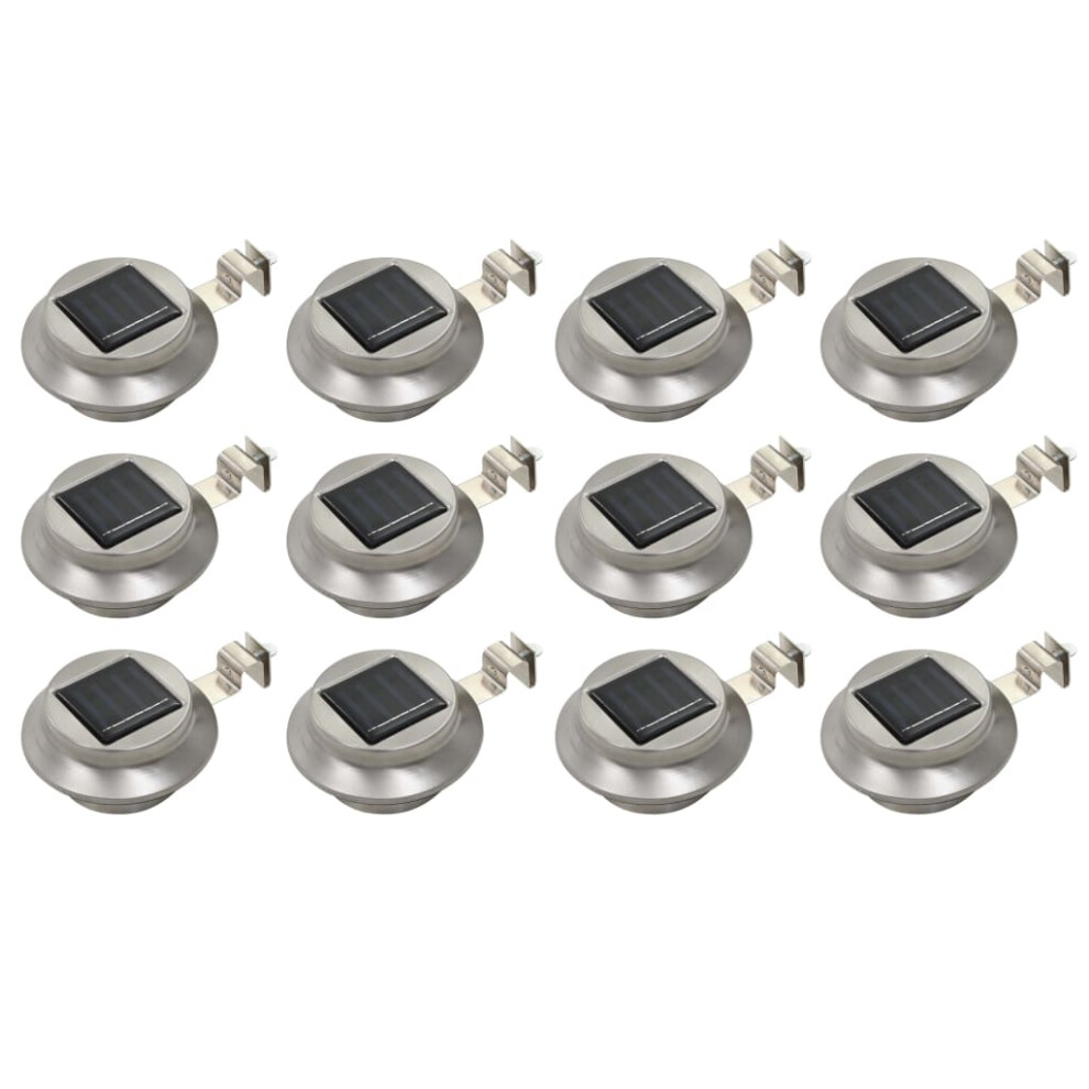 Vidaxl (12 Pcs) Outdoor Solar Lamps Garden Lamp Patio Path Solar Light Led Round White