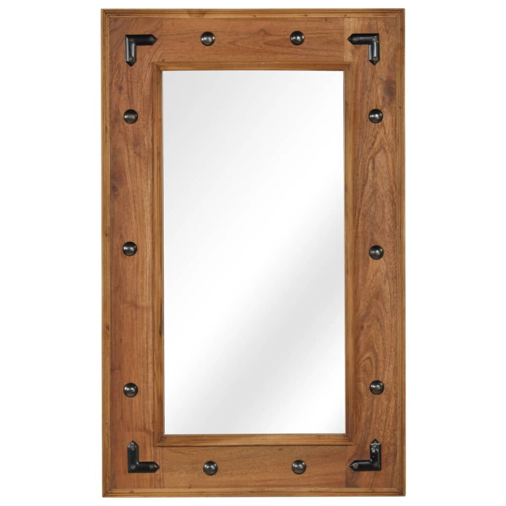 (50 x 80 cm) vidaXL Mirror Decorative Makeup Vanity Hall Bathroom Mirror Solid Acacia Wood