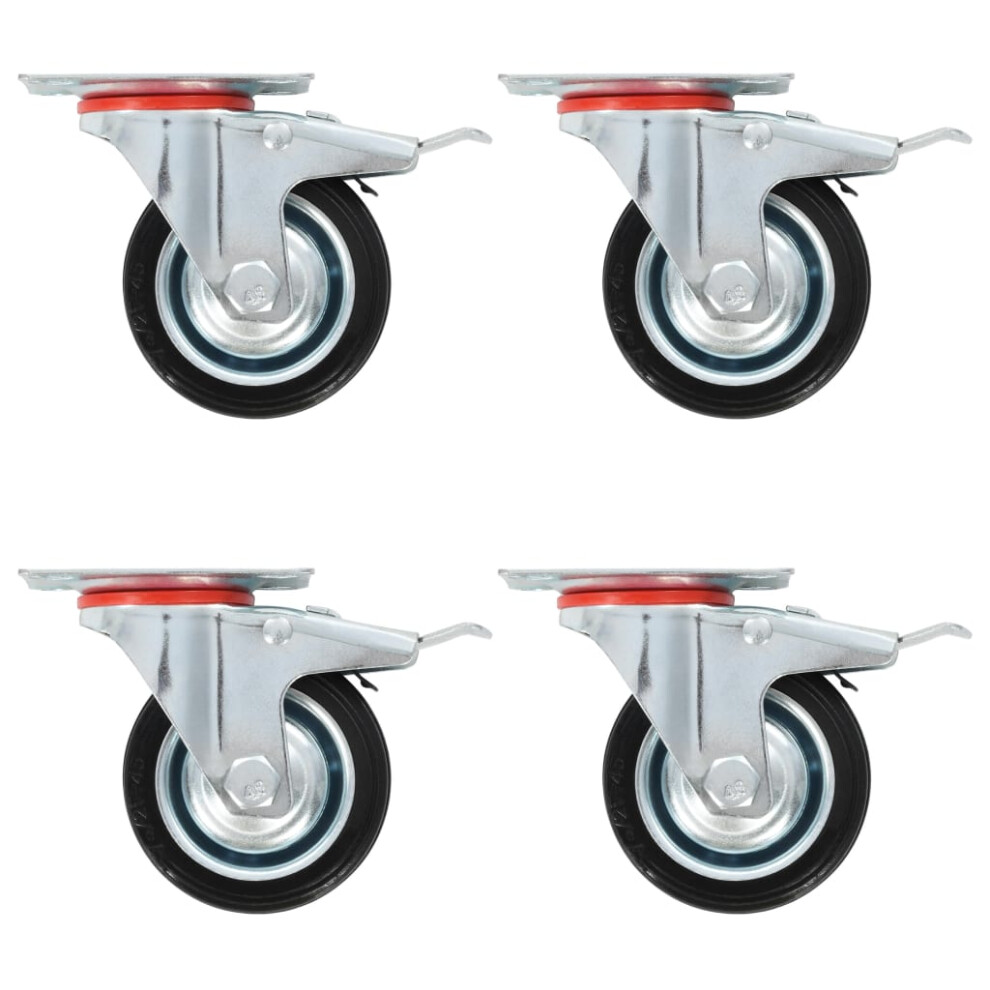 (8 pcs) vidaXL 4/8/12/16/24/32x Swivel Casters with Double Brakes 75mm Wheels Trolley