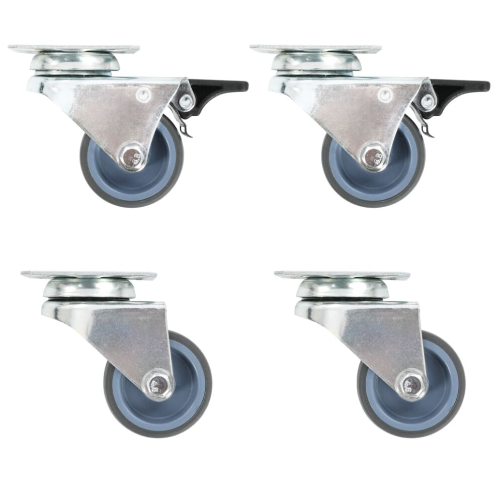 Vidaxl (24 Pcs) Twin-Wheel Swivel Casters Furniture Caster Trolley Wheel Caster 100Kg