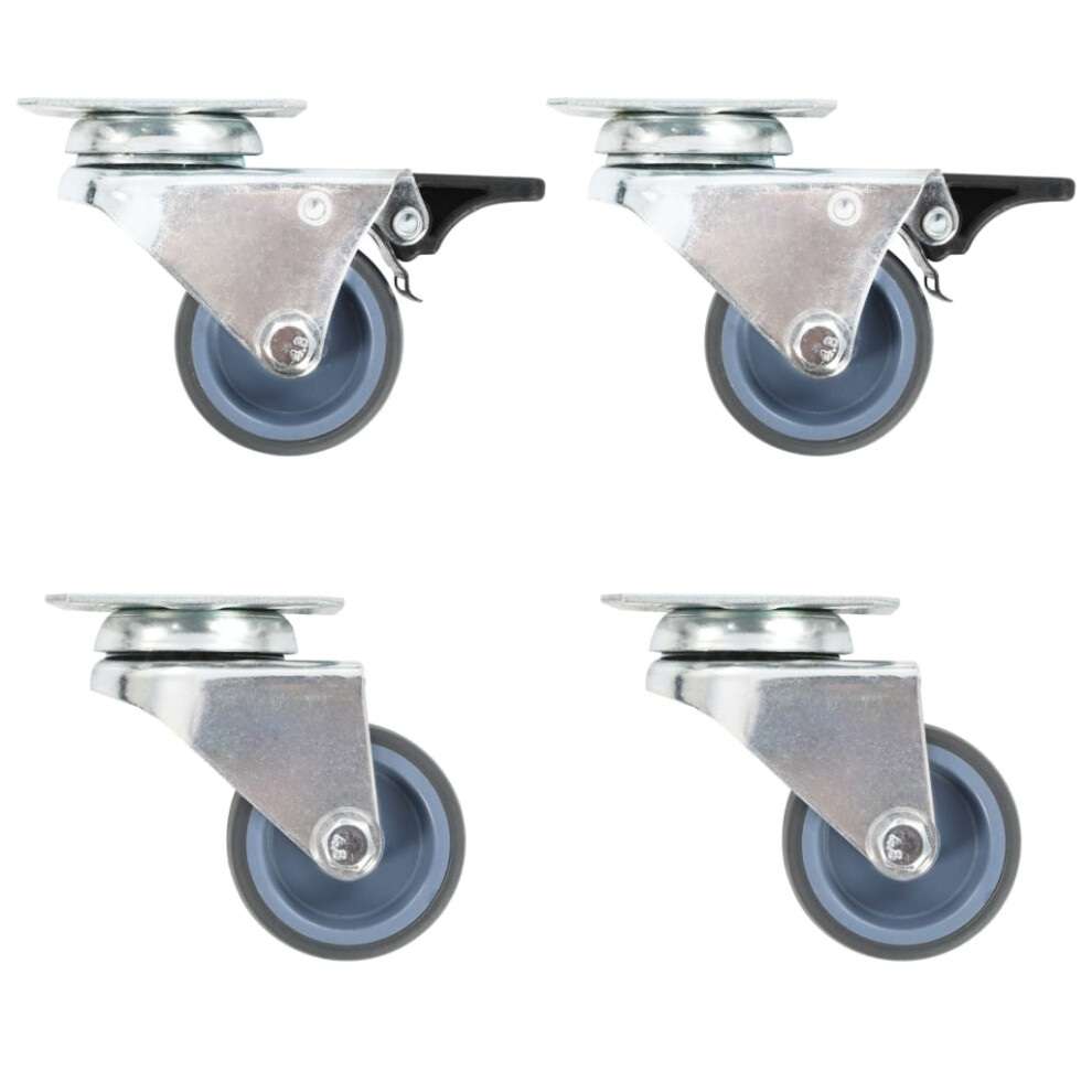 (12 pcs) vidaXL Twin-wheel Swivel Casters Furniture Caster Trolley Wheel Caster 100kg