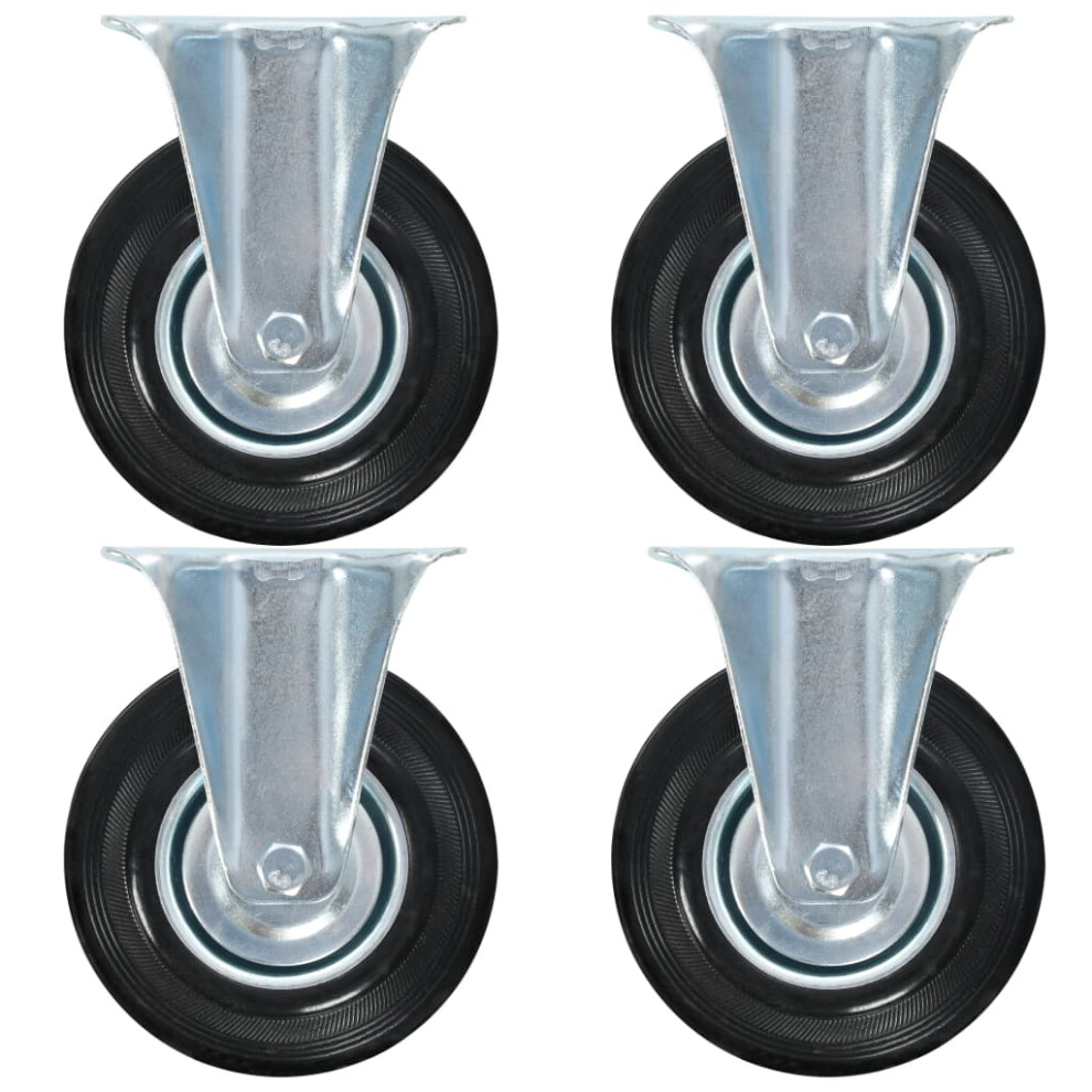 (8 pcs) vidaXL 4/8/12/16/24/32x Fixed Casters 125mm Heavy Duty Wheels Trolley Handing