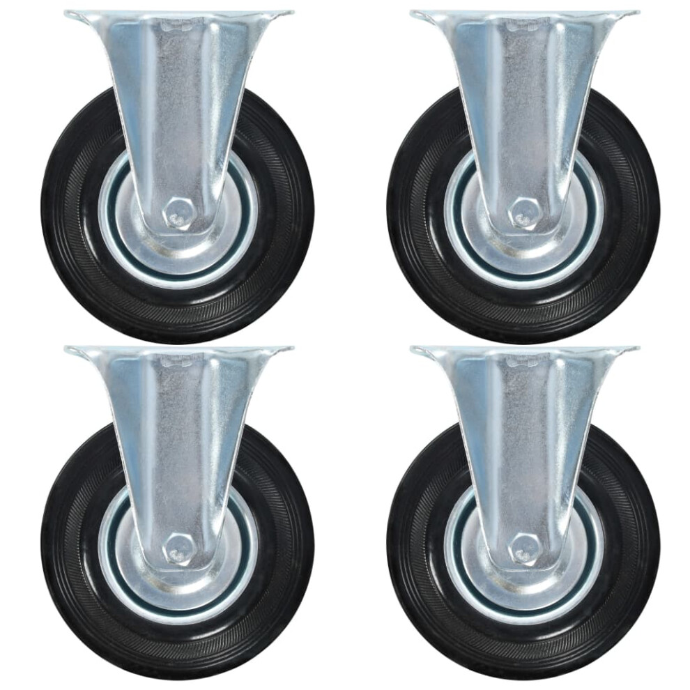 (12 pcs) vidaXL 4/8/12/16/24/32x Fixed Casters 125mm Heavy Duty Wheels Trolley Handing