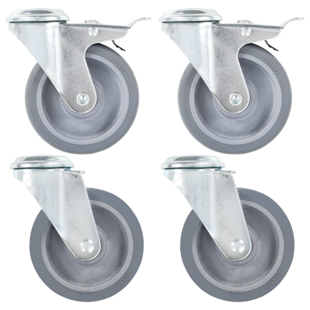 Vidaxl (12 Pcs) Bolt Hole Swivel Casters Moving Wheel Trolley Caster Furniture Caster