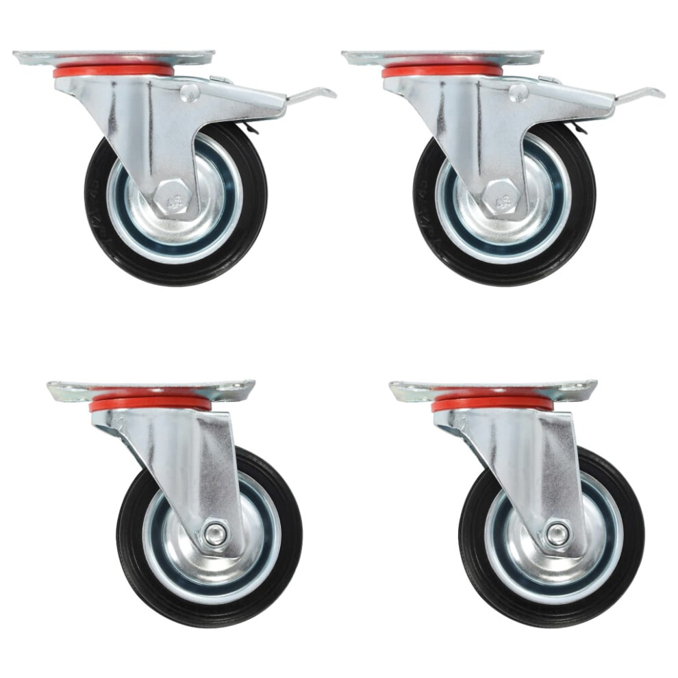 Vidaxl (4 Pcs) Swivel Casters Trolley Moving Wheels Furniture Caster Trolley Caster