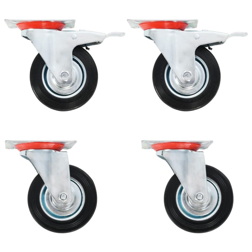 (16 pcs) vidaXL 4/8/12/16/24/32x Swivel Casters 100mm Heavy Duty Wheels Trolley Handing