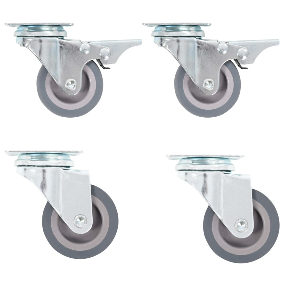 (12 pcs) vidaXL Swivel Casters Trolley Moving Wheels Furniture Caster Trolley Caster