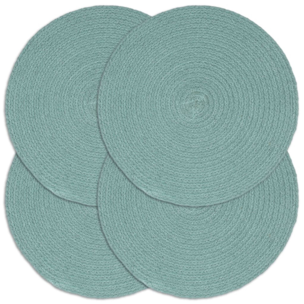 (green, 4 pcs/Cotton) vidaXL Placemats Soft Handmade Table Placement Table Runner Decor Plain Round