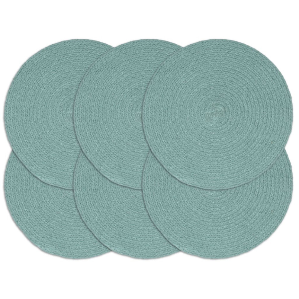 (green, 6 pcs/Cotton) vidaXL Placemats Soft Handmade Table Placement Table Runner Decor Plain Round