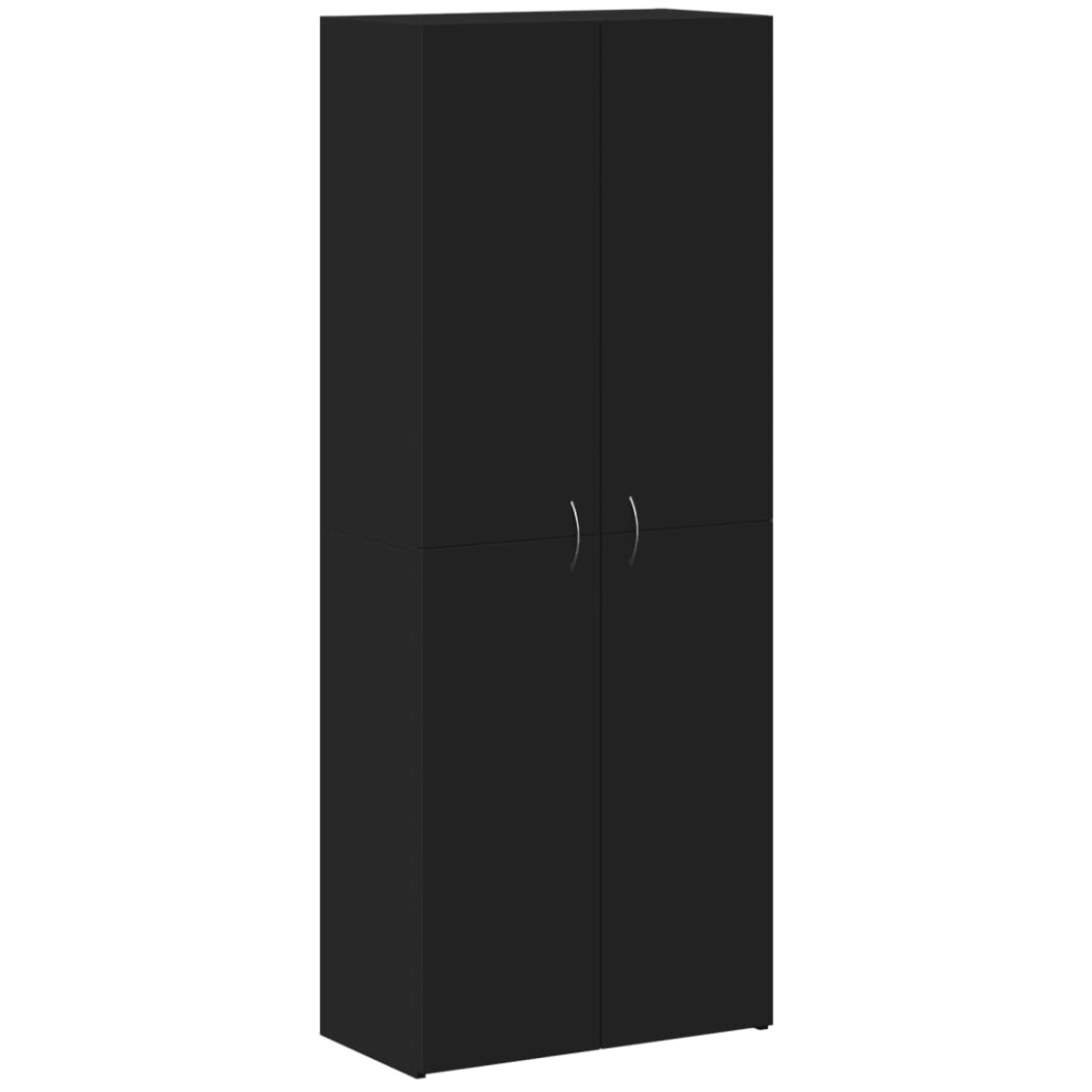 Vidaxl Black (Black) Office Cabinet Filing Folder Organiser Storage Cabinet Engineered Wood
